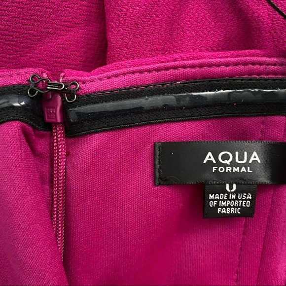 Aqua Formal Strapless Faux Wrap Gown Sweetheart Neckline High Low Hem Pleated 0 - Picture 3 of 15